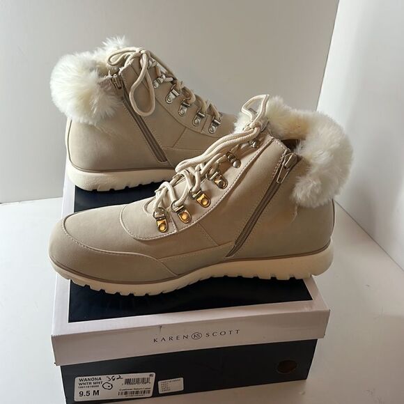 Karen Scott Wanona Winter White Booties size 9.5 M - Picture 2 of 10